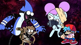 Friday Night Funkin Cartoon Corruption DEMO VS Mordecai amp Rigby Pibby Mod（Final Punchies） [upl. by Nilyac]