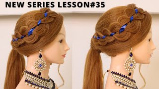 new braid front variation video latest trending braids hairstyle  braid hairstyle for wedding [upl. by Inot]