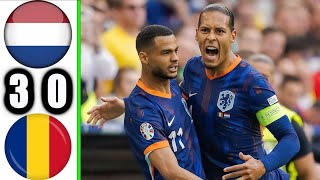 Netherlands vs Romania 30  All Goals amp Extended Highlight EURO 2024 [upl. by Burnsed989]