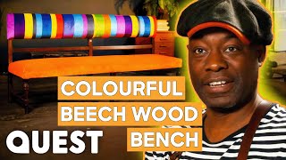 Expert Restorer ReUpholsters A 120YearOld Beech Wood Bench  Salvage Hunters The Restorers [upl. by Eisyak]