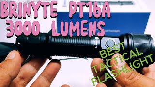 Brinyte PT16A 3000 Lumens Tactical Flashlight  Ultimate Tactical Companion  Unboxing amp Review [upl. by Varney]