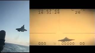 F35C crash on the deck multiple angle camera view USS Carl Vinson [upl. by Enitsej]