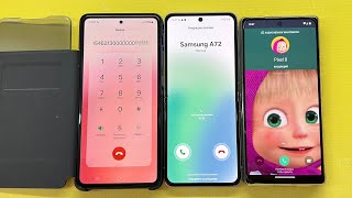 Incoming Call Google Pixel 6 vs Samsung A72 vs Z Flip 5G WhatsApp Call [upl. by Twum]