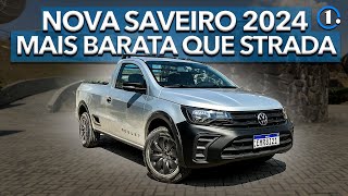 NOVA VW SAVEIRO ROBUST 2024 COMO É A VERSÃO MAIS BARATA E DE TRABALHO DA PICAPE RENOVADA [upl. by Tena]