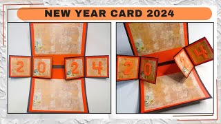 DIY Happy New year card 2024  new year greeting card  new year [upl. by Yleen759]