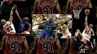 NBA《アメ本²話》ロッドマンのシャックに対するディフェンス ～ 1996年東区ファイナル第1戦より [upl. by Amzu]