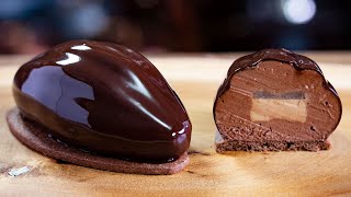 How to make quotChocolate Cacao podquot Chocolate Cacao pods  Mousse cake filled with chocolate [upl. by Attenol]