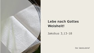 20102024  Leben nach Gottes Weisheit  Jakobus 3 1318 Gottesdienst EFG Lemgo [upl. by Koralie]