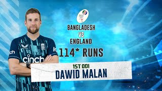 Dawid Malans 114 Runs Against Bangladesh  1st ODI  England tour of Bangladesh 2023 [upl. by Yelehsa141]