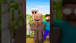 villagers vs pillagers😂 minecraft shorts [upl. by Ahsirtak]