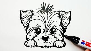 How to Draw a Yorkshire Terrier Puppy [upl. by Eaver]