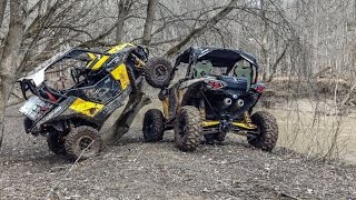 SXS Ravine Ride  Part 1  Polaris RZRs  CanAm Mavericks Trail Riding [upl. by Aicatsue]