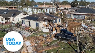 Tornadoes storms hit the Southeast multiple dead in Alabama Georgia  USA TODAY [upl. by Euqinwahs]