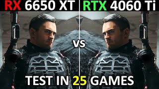 RX 6650 XT vs RTX 4060 Ti  Test in 25 Games at 1080p  The Ultimate Comparison 🔥  2024 [upl. by Atinot711]