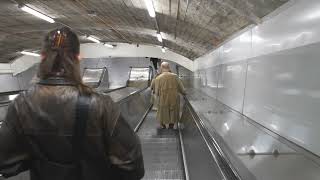 Sweden Stockholm Fridhemsplan Subway Station 4X escalator  night [upl. by Gem]