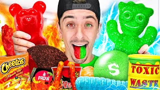 Eating the Worlds BIGGEST Spicy VS Sour Food  Challenge [upl. by Sherourd]