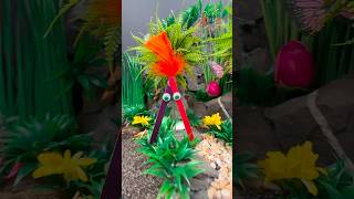 DIY Feathery Bird Craft Stick Puppets  Easy animal Craft for Kids 🐦 diy craft craftyfun kids [upl. by Waylin]