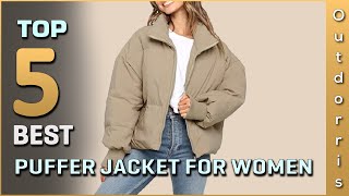 Best Puffer Jacket for Women Review 2023  Lightweight Long Sleeve TwoWay Zipper Top 5 Pick [upl. by Rosalinda]