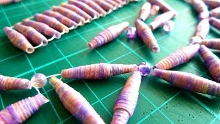 DIY Paper Beads And Necklace [upl. by Thatcher]