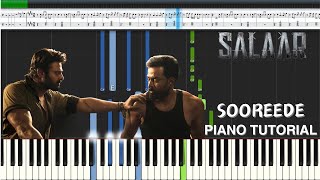 Sooreede Piano Tutorial  Salaar  Prabhas  Prithviraj  Prashanth Neel [upl. by Auhel]