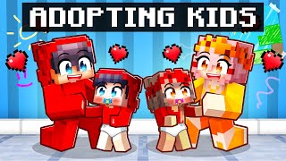 Cash and Mia ADOPT KIDS in Minecraft [upl. by Salema]