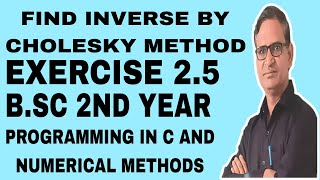 FIND INVERSE BY CHOLESKY METHOD BSC 2ND YEAR PROGRAMMING IN C AND NUMERICAL METHODS [upl. by Klemm]