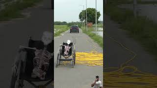 Rocket wheelchair 🤯🔥 experiment funny science [upl. by Anohsal]