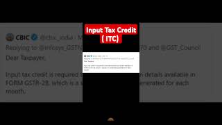 ITC  Input Tax Credit  CBIC Tax Law  GST lawsir [upl. by Llerryt]