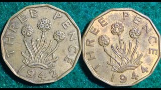 19371948 Three Pence Coins From United Kingdom UK [upl. by Eevets73]