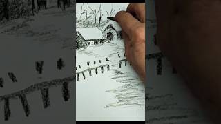 Kış Manzarası sketch drawing art painting [upl. by Cedar895]