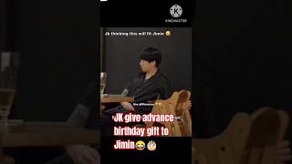 BTS2024 JK give advance birthday gift to baby mochi Jimin bts members funny jokes [upl. by Nnylsia291]