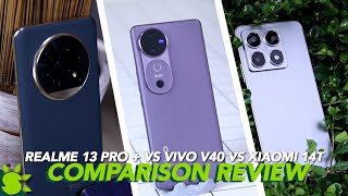 Xiaomi 14T vs vivo V40 vs realme 13 Pro Triple Comparison [upl. by Ahsiym]