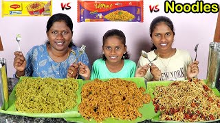 Maggi VS Yippee VS Hakka Noodles Eating Challenge In Tamil Foodies Divya VS Anushya And Keerthana [upl. by Ztirf858]