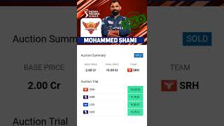 TATA IPL MEGA AUCTION 2025 mohammedshami shortsfeed ipl iplauction [upl. by Idieh]