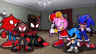 SPIDERMAN SONIC FAMILY VS SONICEXE FAMILY IN ROBLOX [upl. by Chloette]