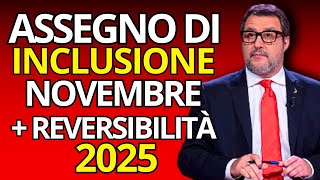 Assegno di Inclusione Novembre e Aumenti Reversibilità 2025 Tutte le Novità [upl. by Naima]