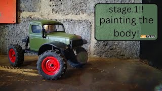 fcx24 army truck build pt1 painting fmsmodelRC fairrc fms fcx24 powerwagon [upl. by Gall]