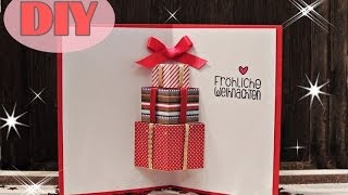 Weihnachtskarten selber basteln 7  Weihnachtsgeschenke  Christmas Card DIY [upl. by Cordelie]