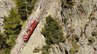 Die steilste Standseilbahn von Europa  Fahrt mit der Gelmerbahn [upl. by Kendy]