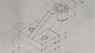 How to Draw an Isometric Drawing By Hand  Isometric Projections  Exercise Que No 3 [upl. by Namolos]