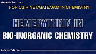 Hemerythrin in Bio Inorganic Chemistry for CSIR NETGATEJAM EXAM in Chemistry Hindi [upl. by Adnesor]