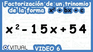 Factorización de un Trinomio de la Forma x2bxc Video 6 de 9 [upl. by Inah]