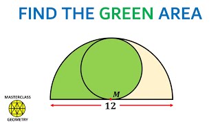 area semi circle  circle in semicricle  geometry problems  Masterclass Geometry [upl. by Vidda]