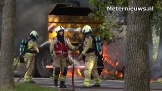 Trekker in de brand in Drentse Loon [upl. by Parrnell]