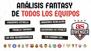 🔎 ANÁLISIS FANTASY DE LA LIGA JUGADORES ESTRELLA RECOMENDABLES TAPADOS REVELACIÓN  BIWENGER [upl. by Dranreb]