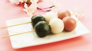 【スイーツレシピ】三色団子 3color Dango [upl. by Eanahc]