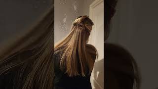 Hair play sectioning my wet hair and drying it before putting it into a ponytail asmr asmrhair [upl. by Clio]