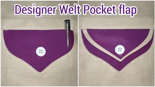 Welt Pocket with flap tutorial  New design for welt pocket [upl. by Olcott]