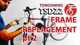 Tongsheng Frame Replacement part 2 Installing TSDZ2 Middrive Motor Kit to a mountainbike [upl. by Ahcim753]