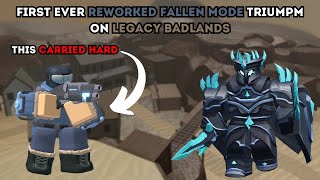 FIRST EVER REWORKED FALLEN MODE TRIUMPH ON LEGACY BADLANDS  ROBLOX TOWER DEFENSE SIMULATOR [upl. by Baiel451]